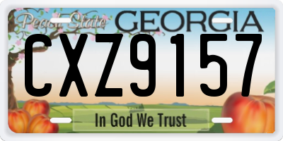 GA license plate CXZ9157