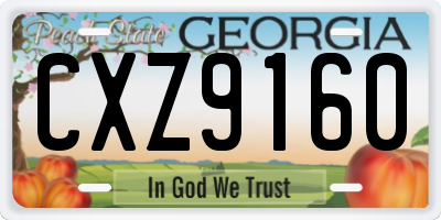 GA license plate CXZ9160