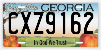GA license plate CXZ9162