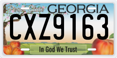 GA license plate CXZ9163