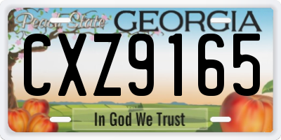 GA license plate CXZ9165
