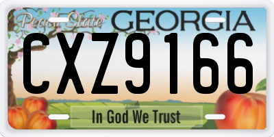 GA license plate CXZ9166