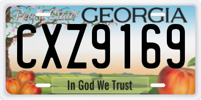 GA license plate CXZ9169