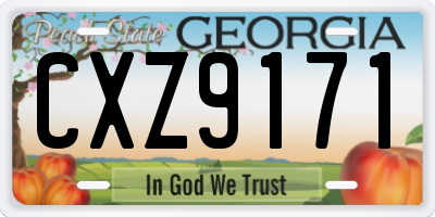 GA license plate CXZ9171