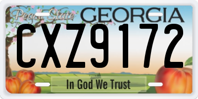GA license plate CXZ9172