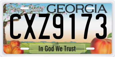 GA license plate CXZ9173