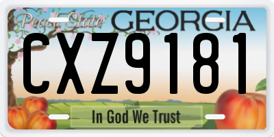 GA license plate CXZ9181