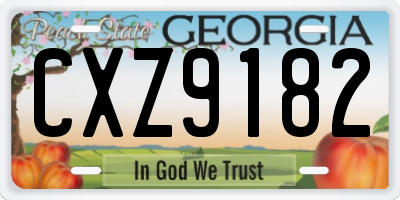 GA license plate CXZ9182