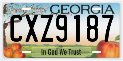 GA license plate CXZ9187