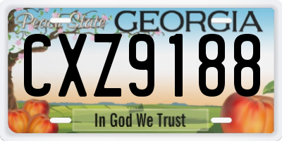 GA license plate CXZ9188