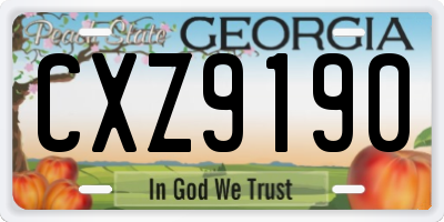 GA license plate CXZ9190