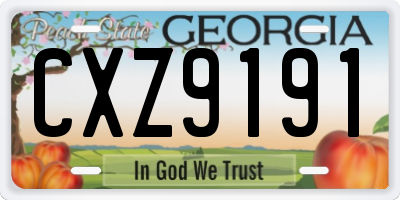 GA license plate CXZ9191