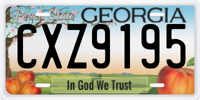 GA license plate CXZ9195