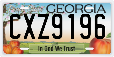 GA license plate CXZ9196