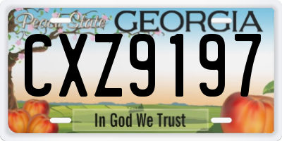 GA license plate CXZ9197
