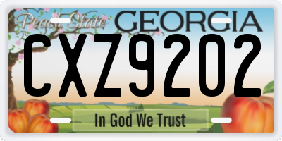 GA license plate CXZ9202