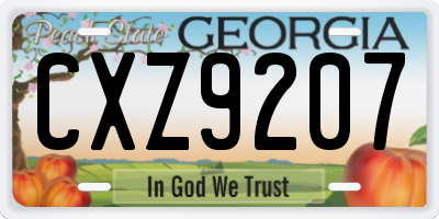 GA license plate CXZ9207