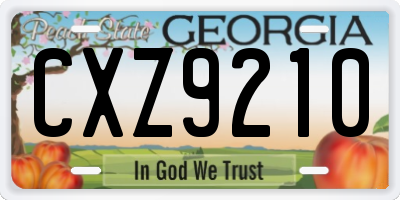 GA license plate CXZ9210