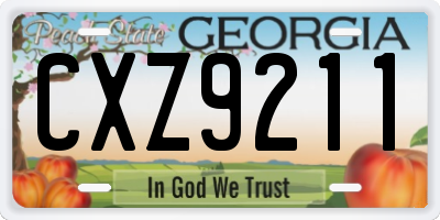GA license plate CXZ9211
