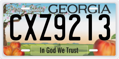 GA license plate CXZ9213