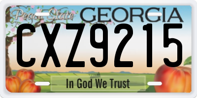 GA license plate CXZ9215