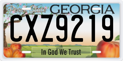 GA license plate CXZ9219