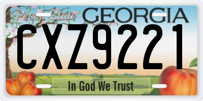 GA license plate CXZ9221
