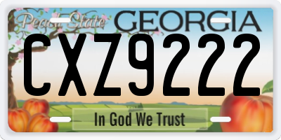 GA license plate CXZ9222
