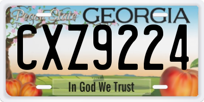 GA license plate CXZ9224
