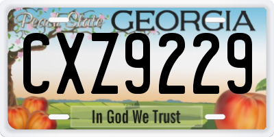 GA license plate CXZ9229