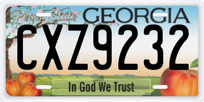 GA license plate CXZ9232