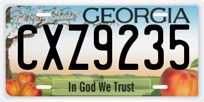 GA license plate CXZ9235