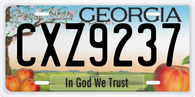 GA license plate CXZ9237