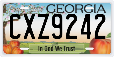GA license plate CXZ9242