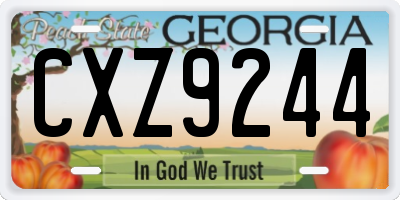 GA license plate CXZ9244