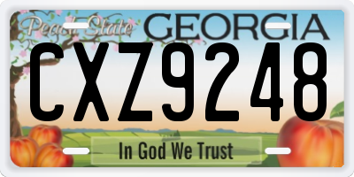 GA license plate CXZ9248