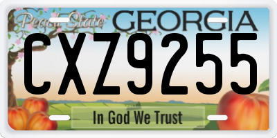 GA license plate CXZ9255