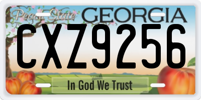 GA license plate CXZ9256