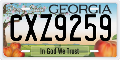 GA license plate CXZ9259