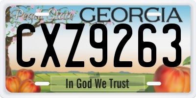 GA license plate CXZ9263