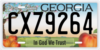 GA license plate CXZ9264