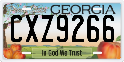 GA license plate CXZ9266