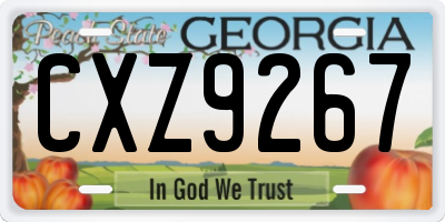 GA license plate CXZ9267
