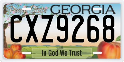 GA license plate CXZ9268