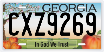 GA license plate CXZ9269
