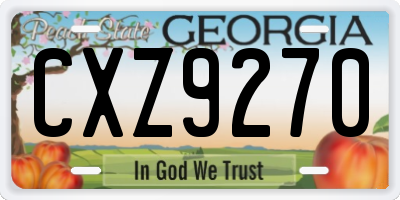 GA license plate CXZ9270