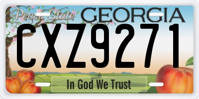 GA license plate CXZ9271