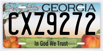 GA license plate CXZ9272
