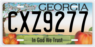 GA license plate CXZ9277
