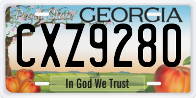 GA license plate CXZ9280